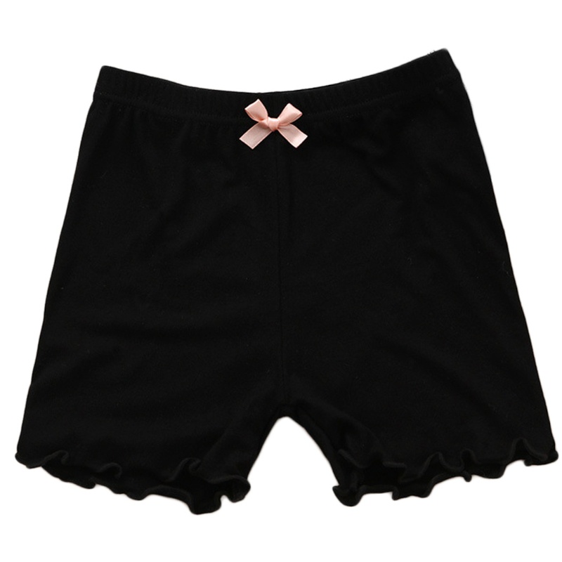 Xixi Quần Short An Toàn Mặc Trong Váy Viền Bèo Màu Trơn Đính Nơ Thời Trang Mùa Hè Cho Bé Gái