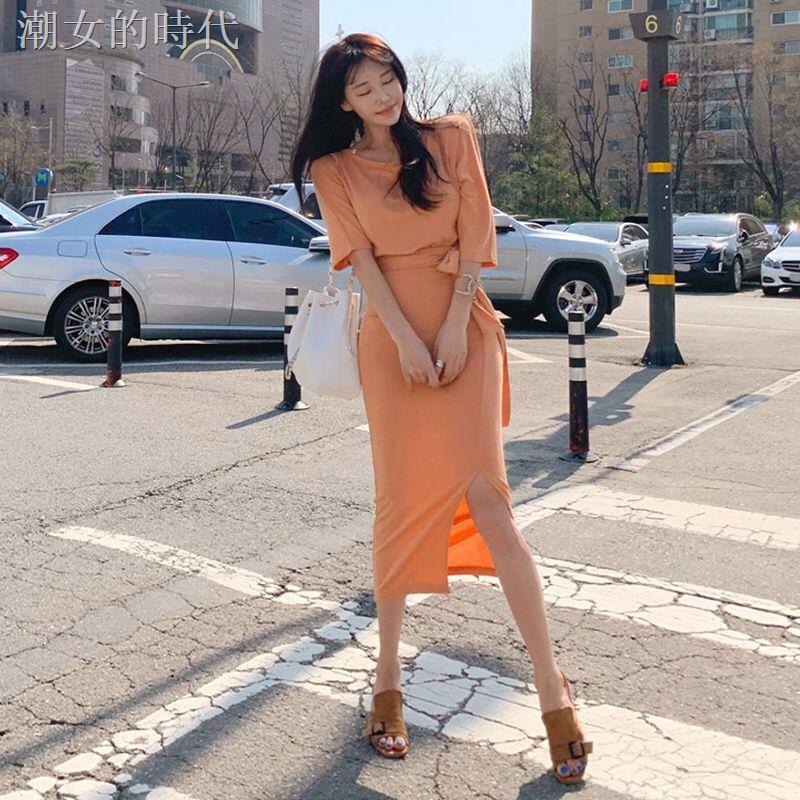Chân Váy Lưng Cao Xẻ Tà Thời Trang Mùa Hè Hàn Quốc 2020 Dành Cho Nữ