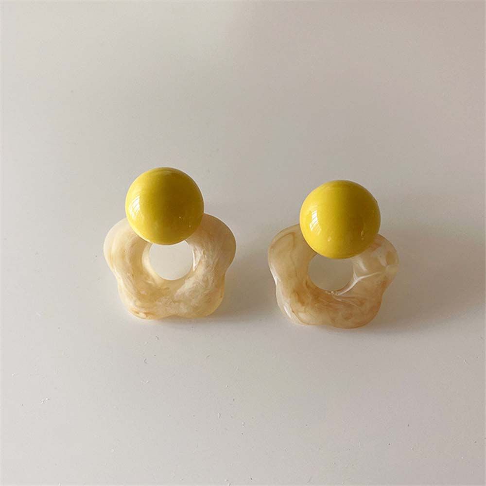 Khuyên tai dạng hạt tròn họa tiết hoa thời trang Hàn Quốc sành điệu cho nữ