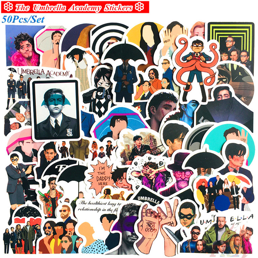 Set 50 hình dán The Umbrella Academy - Series 03 TV Shows DIY thời trang chống nước