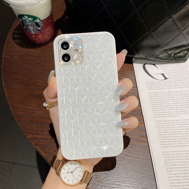 Ốp Điện Thoại Cứng Bảo Vệ Chống Sốc Toàn Diện Đính Đá Hình Thoi Cho Apple 13