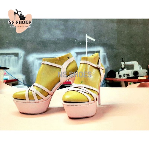 Giày cao gót catwalk đế đúp 4 dây thời trang trẻ thanh lịch 13cm - NS2123