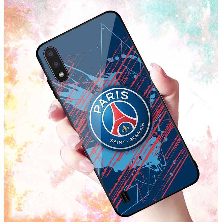 Ốp Lưng SAMSUNG GALAXY A01, M10 mặt kính cường lực cao cấp In hình Câu Lạc Bộ Bóng Đá