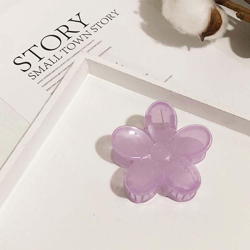 Kẹp Tóc Nhựa Acrylic Hình Hoa Màu Xanh Lá / Tím / Cam / Nâu Phong Cách Hàn Quốc