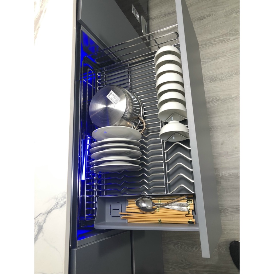 Kệ úp bát đĩa ngăn kéo nan oval Eurogold, Giá để bát đĩa xoong nồi tủ dưới, Phụ kiện tủ bếp Myhouse