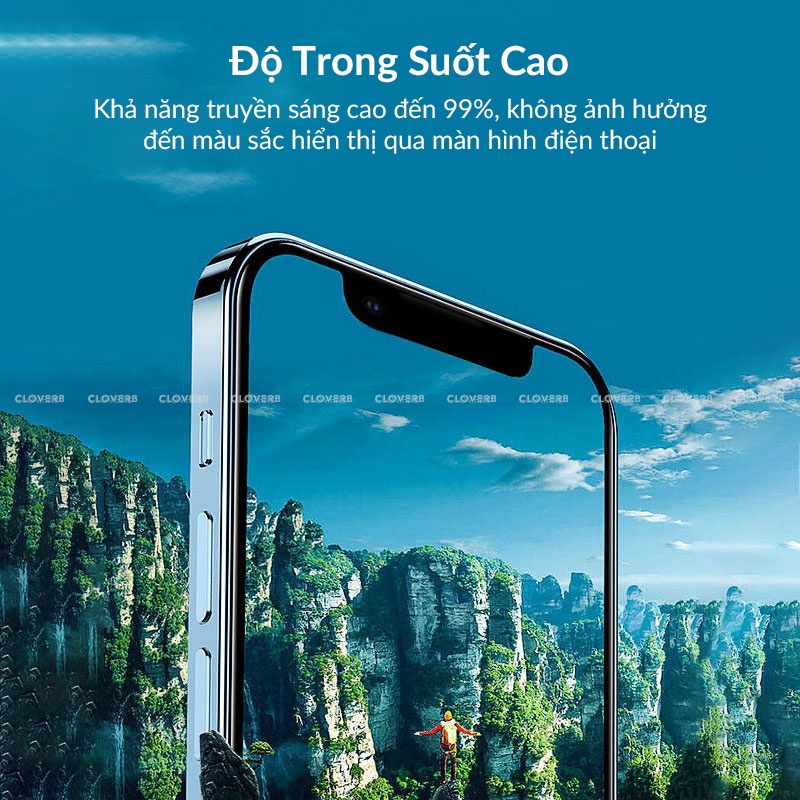 Kính Cường Lực Chống Nhìn Trộm KingKong Privacy 4D Siêu Mỏng Full Màn Hình Độ Cứng Cao Cho X 11 12 13 14 Pro Max Cloverb