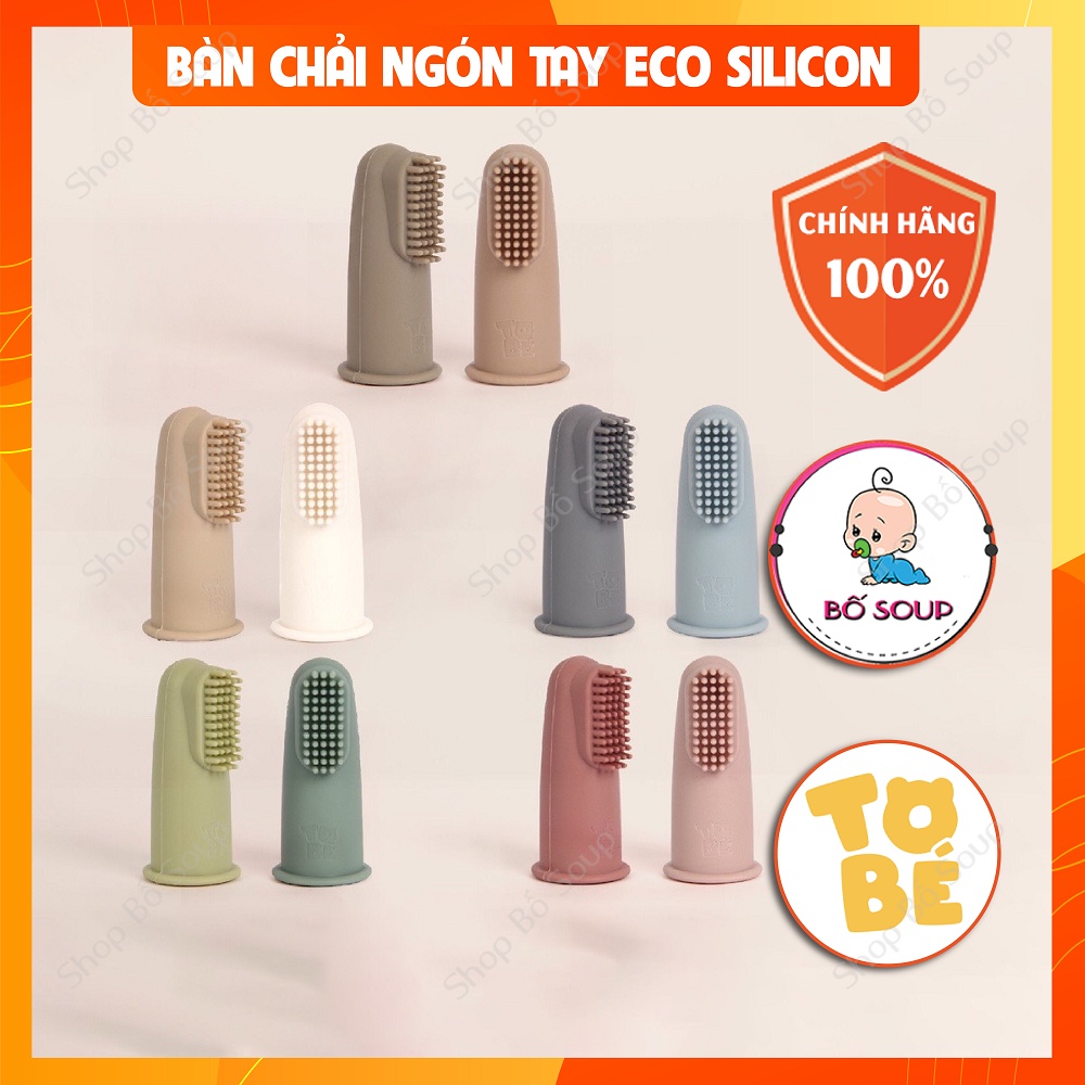 Bàn chải ngón tay Eco Silicone Tobé 2 chiếc siêu mềm mại và an toàn cho bé