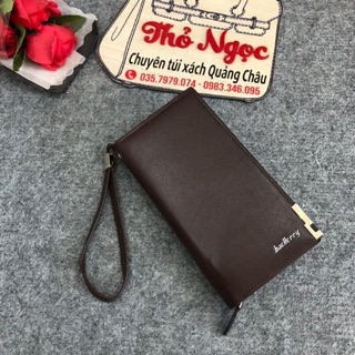 Ví Dài Nam Có Hai Ngăn Chất Da Đẹp Có Dây Đeo Tay Full Box Đầy Đủ- Ví Nam Thời Trang