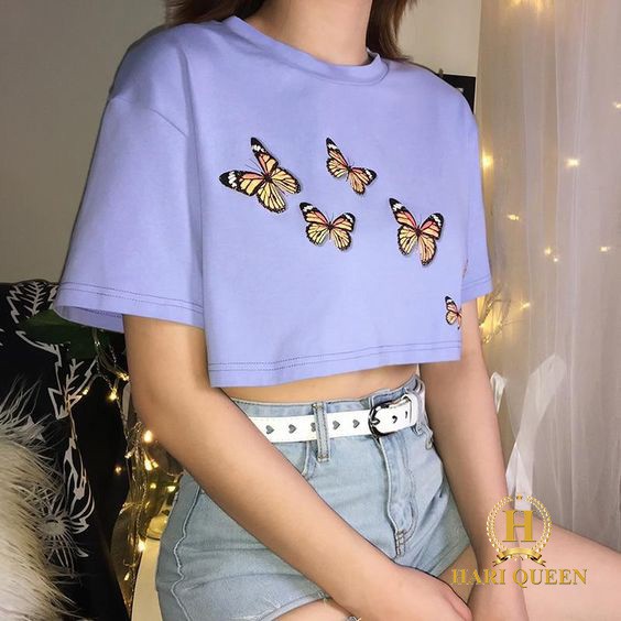 Áo croptop đàn bướm HARI0320