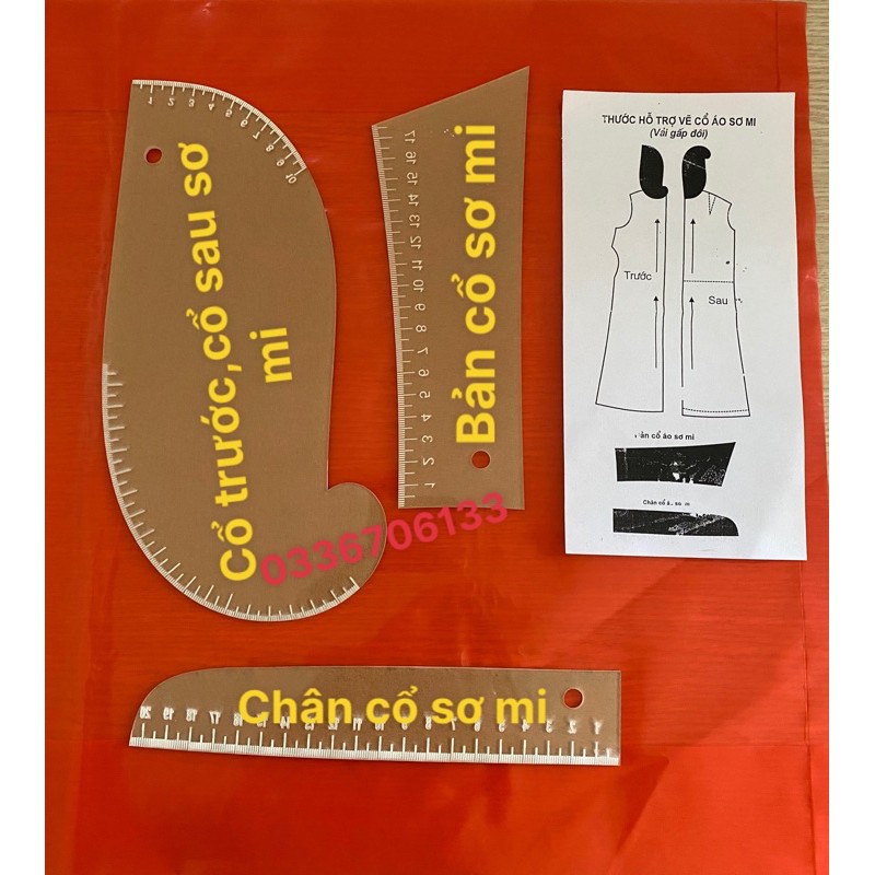 Bộ thước vẽ cổ áo sơ mi