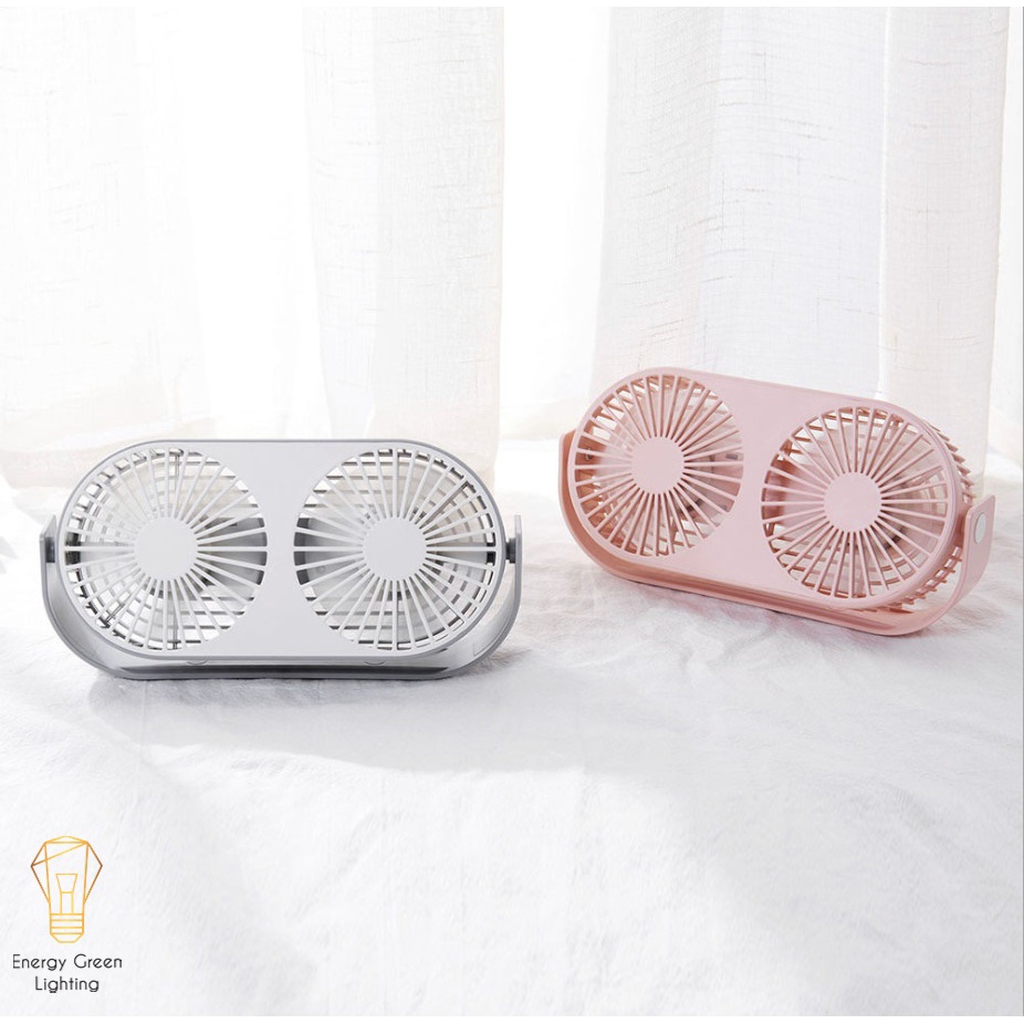 Quạt Tích Điện Energy Green Lighting Couple Fan AQ20W Siêu Nhẹ - Pin Khỏe - Khuếch Tán Tinh Dầu- 3 Chế Độ Mát