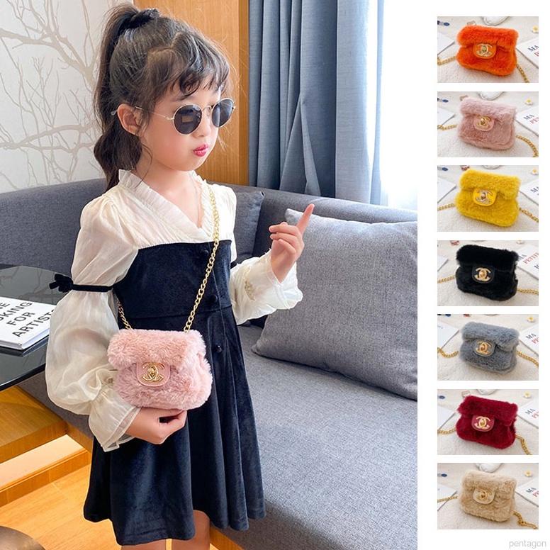 Túi Xách Lông Nhung Đeo Chéo Cho Bé Gái
