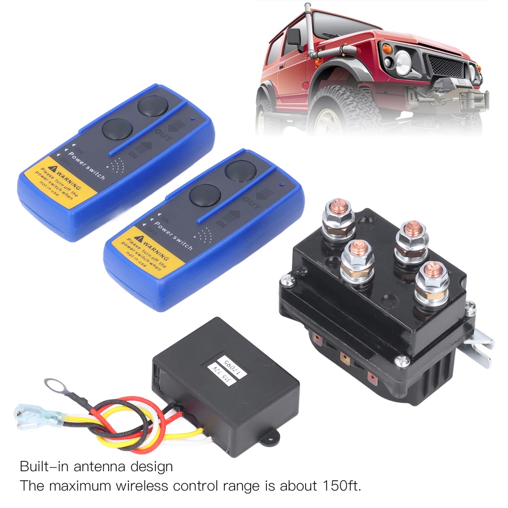 [Hàng Sẵn] Bộ điều khiển từ xa bộ tiếp xúc rơ le điện 500A 12V cho Xe tải tời 8000lb ‑ 12000lb Jeep ATV SUV【Spring061】