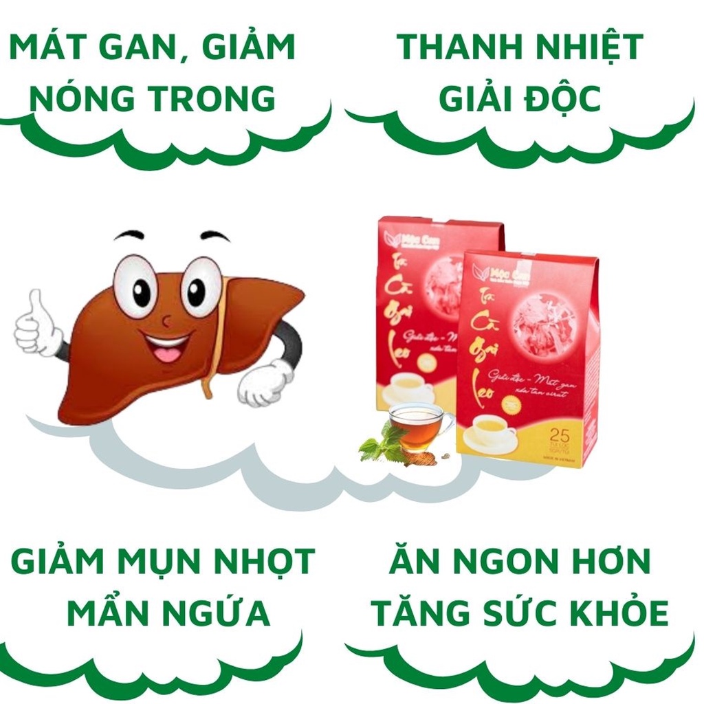 Trà giải độc gan Cà Gai Leo mát gan thanh nhiệt, thảo dược giảm mụn nhọt, nóng trong, giải rượu Mộc Can hộp 25 túi lọc