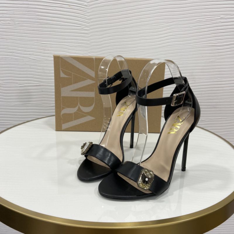 x(ẢNH THẬT) Sandal 10p Quai Mảnh Zara Basic Da Mềm Êm Fullbox Cao Cấp