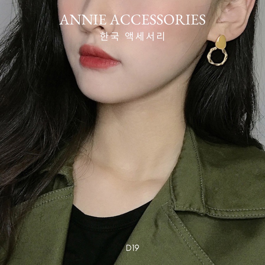 Bông tai mạ vàng phối đá nhân tạo phong cách vintage dành cho nữ ANNIE - D19