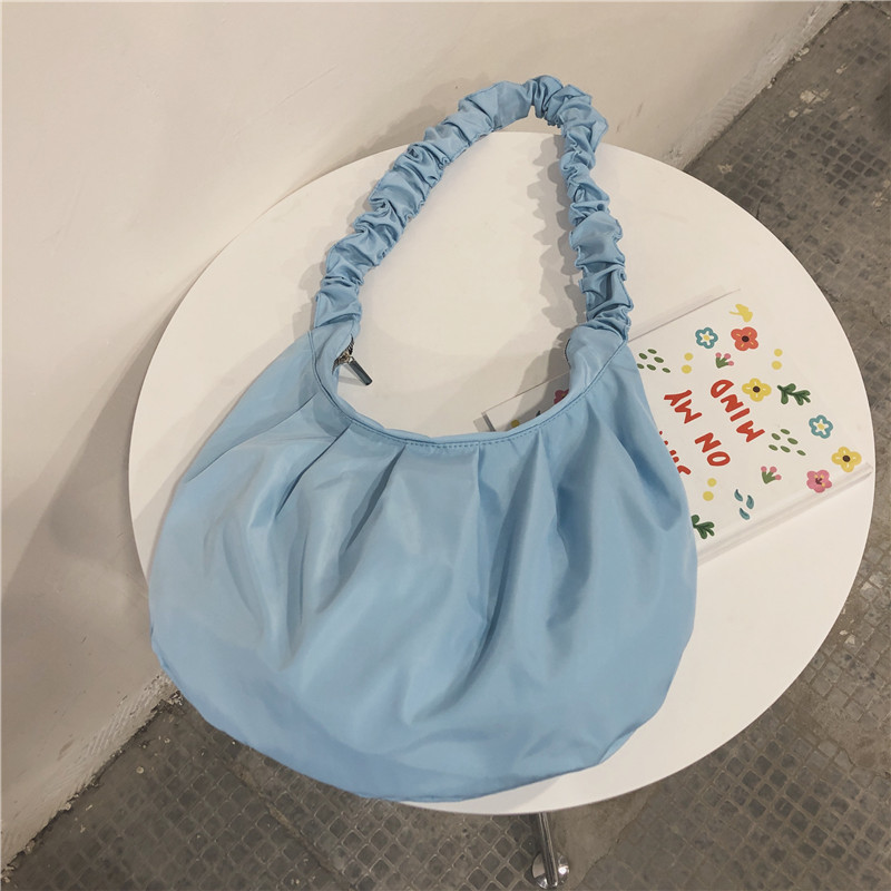 Túi Đeo Vai Bằng Nylon Canvas Cỡ Lớn Thiết Kế Xếp Ly Dành Cho Nữ IELGY