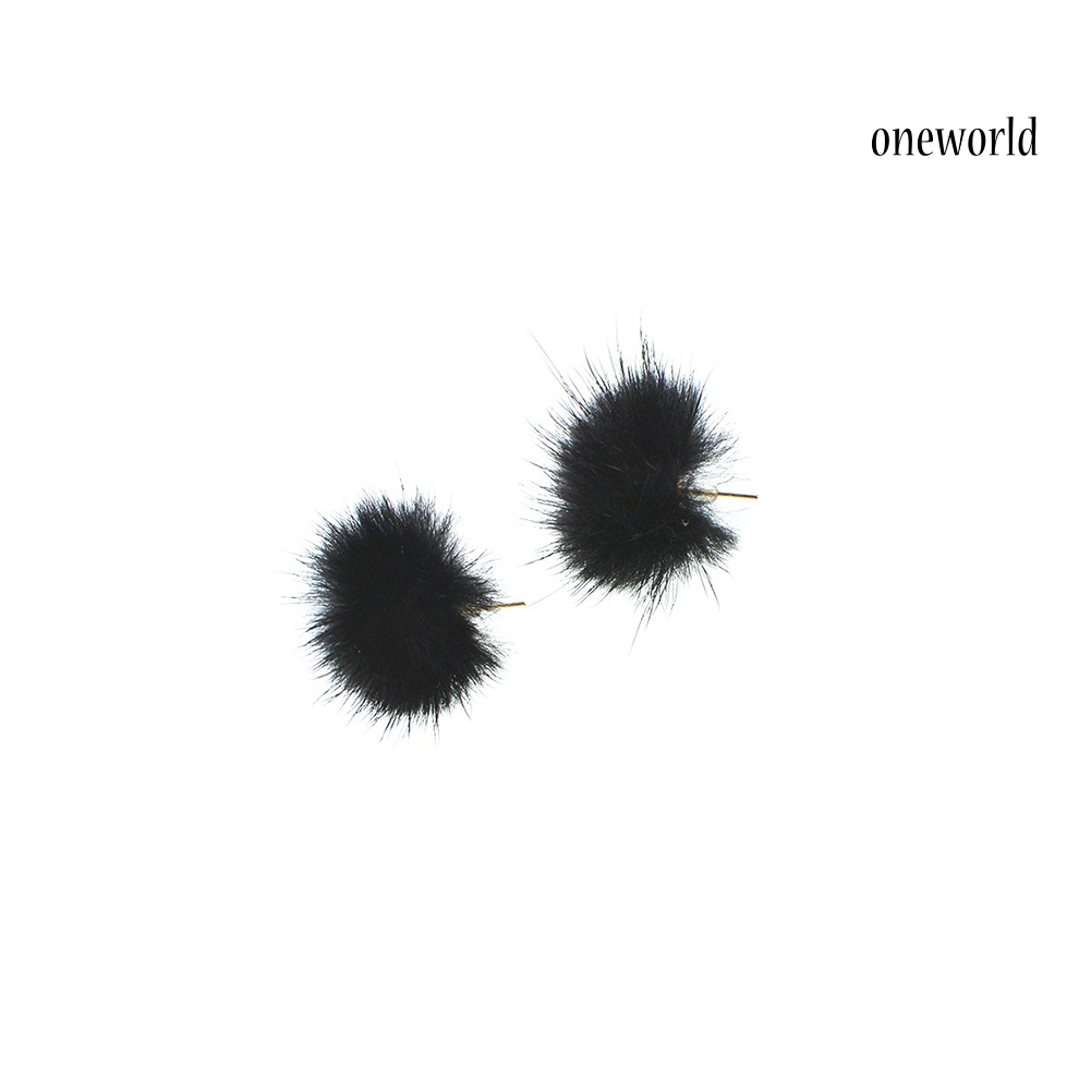 Khuyên Tai Gắn Trang Trí Quả Cầu Lông Xù Thời Trang Dành Cho Nữ