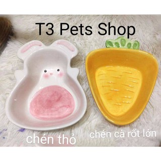 chén thỏ và cà rốt lớn dành cho hamster/sóc/nhím/thỏ/bọ/đuôi mập