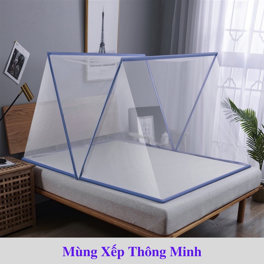 Mùng xếp Thông Minh Chống Muỗi Đủ Kích Thước Chiều Rộng 1m2, 1m4, 1m6, 1m8