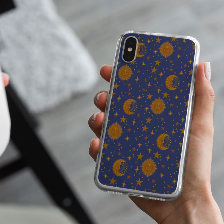 Ốp Lưng Sun and Moon Celestial  họa tiết Bohemian cho Iphone 5 6 7 8 Plus 11 12 Pro Max X Xr PLQPOD00769