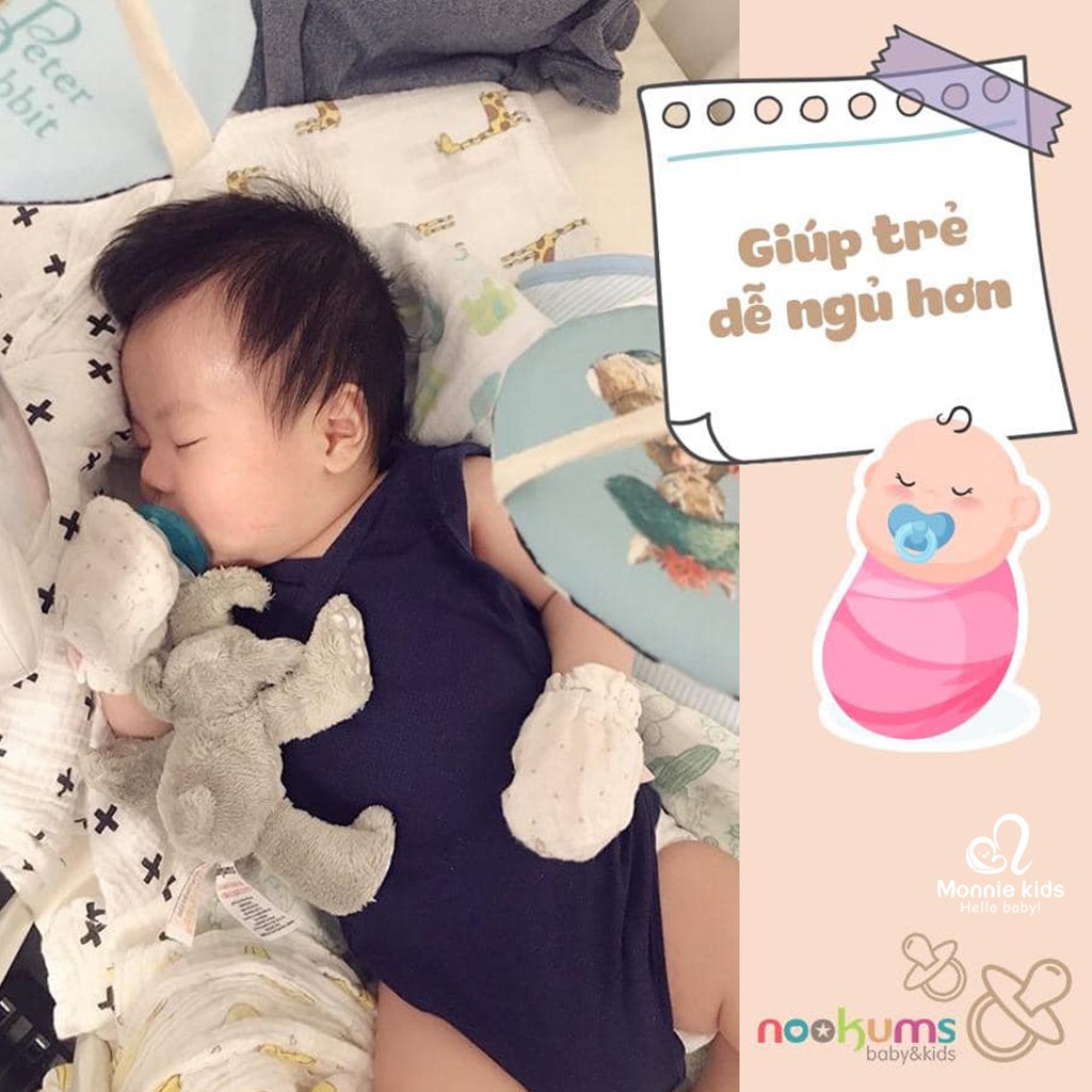 Ti giả silione cho bé NOOKUMS USA, ty giả silicone kèm đồ chơi thú nhồi bông - Monnie Kids