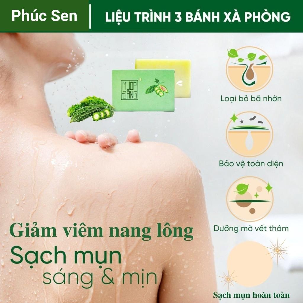 Xà Bông Handmade Mật Ong Nghệ, Mướp Đắng, Sả Chanh - Xà Phòng Giảm Mụn Lưng Thâm Mông Tẩy Da Chết Tế Bào Chết