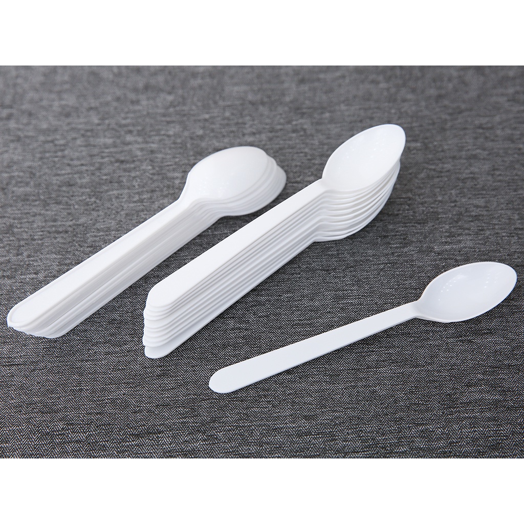 [SIÊU SALE] 100 Muỗng nhựa cứng cao cấp dùng 1 lần Huỳnh Khang. Thìa nhựa cứng hàng loại 1, Thìa ăn cơm, nhà hàng