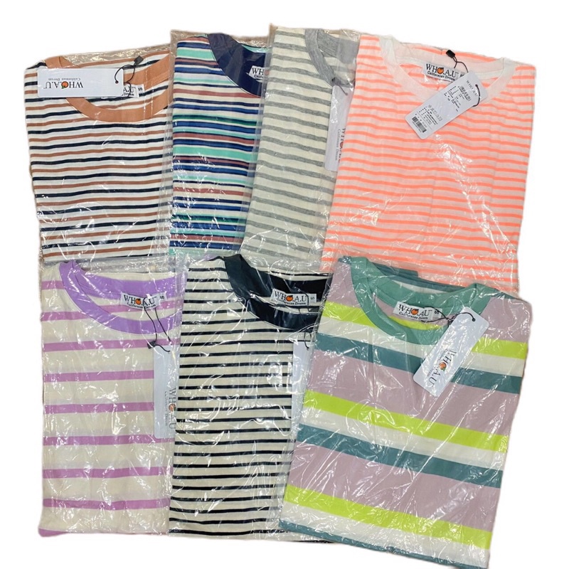 Áo thun sọc ngang whoau xuất Hàn