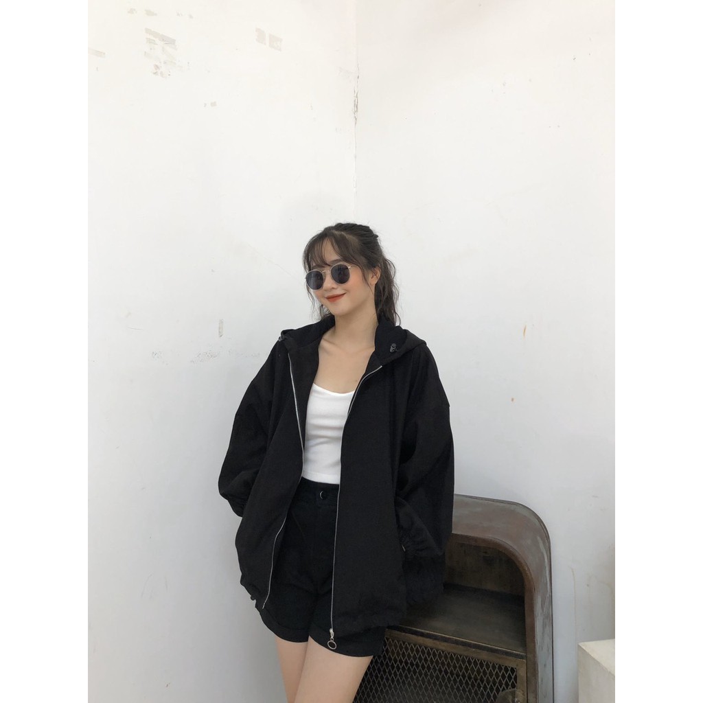 Áo khoác nhung lì kéo khóa tay phồng | BigBuy360 - bigbuy360.vn