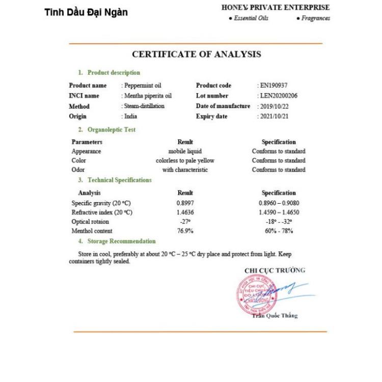 Tinh dầu Trầm Hương Thơm Phòng10ml