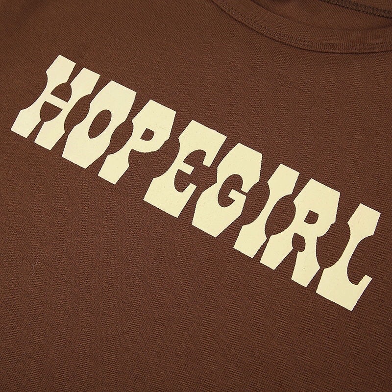 Pass áo thun croptop Hopegirl nâu bò sz L chất co giãn