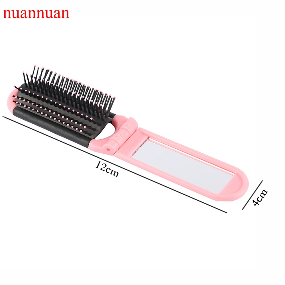 Lược chải tóc mát xa da đầu gấp gọn kèm gương tiện dụng