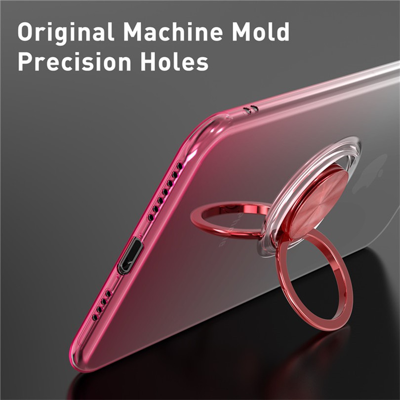 Ốp điện thoại trong suốt kèm giá đỡ nhẫn từ tính cho Iphone 11 Pro Max / 7 / 8 / 6s Plus / X / Xr / Xs Max | BigBuy360 - bigbuy360.vn