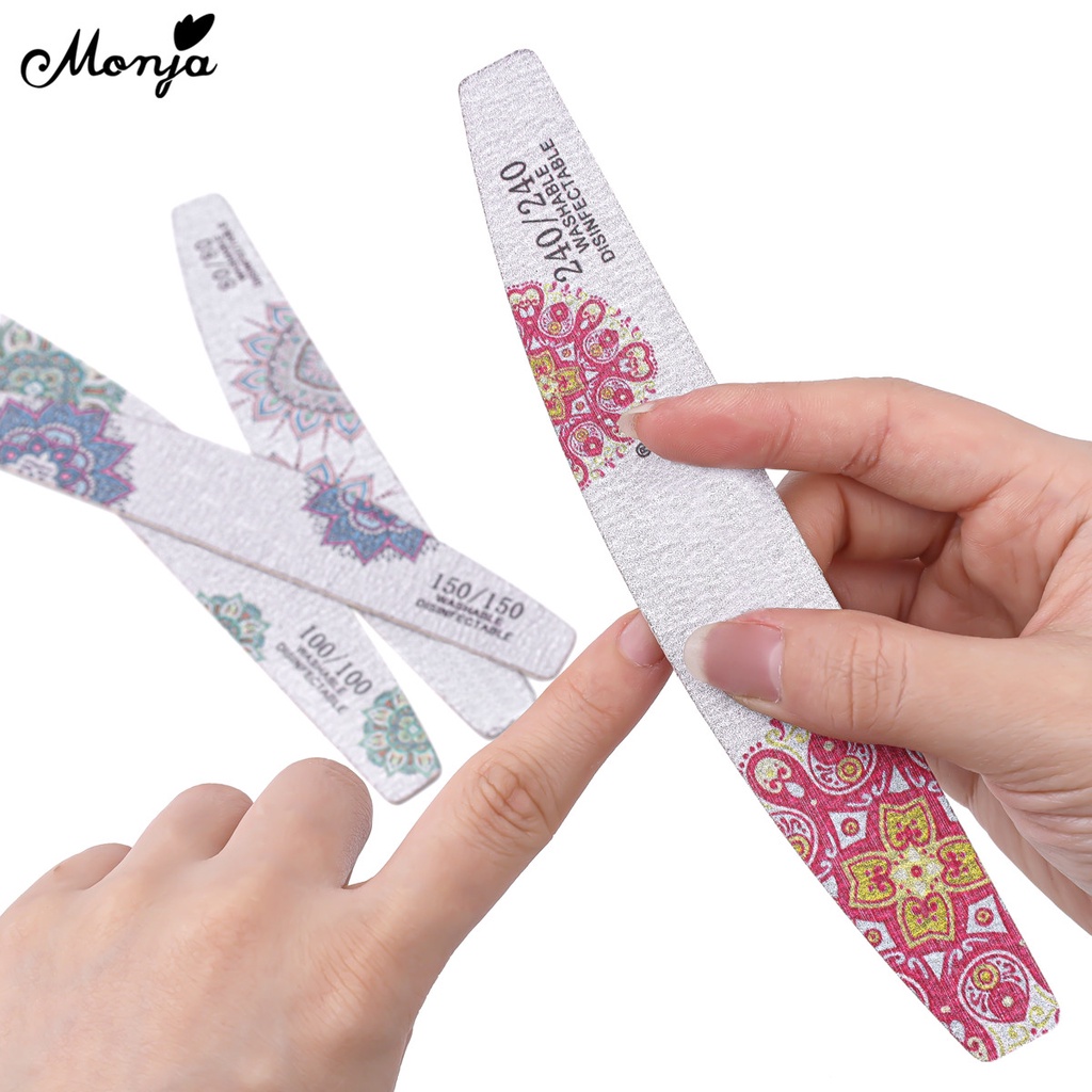 Dụng cụ mài giũa móng Monja thiết kế hai mặt 80/100/150/240 grit tiện lợi