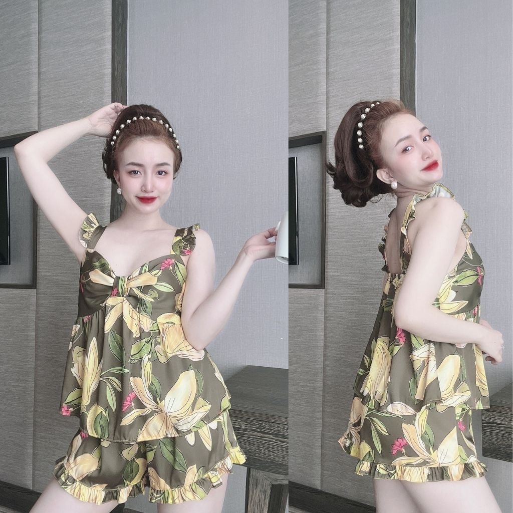 Đồ ngủ nữ❣️FREE SHIP❣️Đồ ngủ sexy lụa Latin cao cấp mềm mại xinh xắn &lt; 63kg