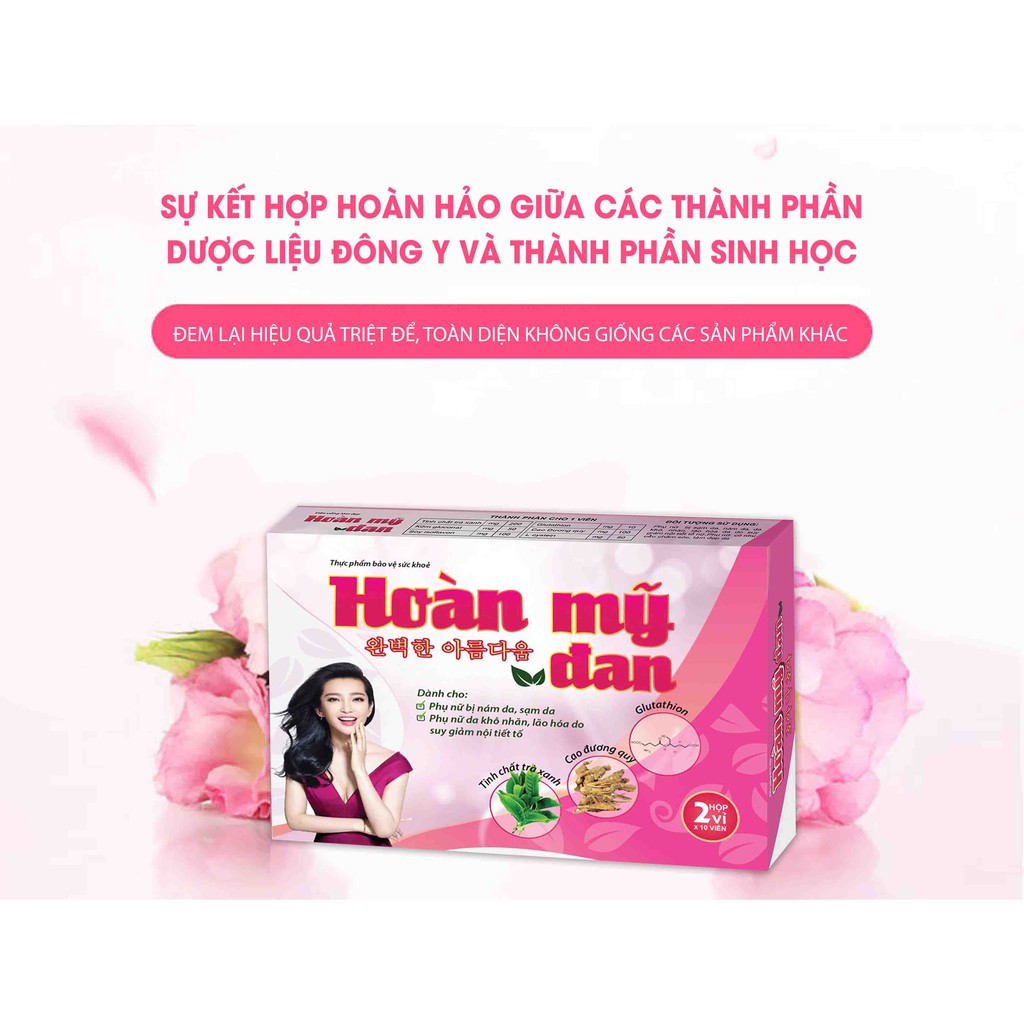 Viên Uống Hỗ Trợ Trị Nám, Mụn, Tàn Nhang Chuyên Sâu Hoàn Mỹ Đan Tặng Máy Rửa Mặt Và Mặt Nạ Dưỡng Da | BigBuy360 - bigbuy360.vn