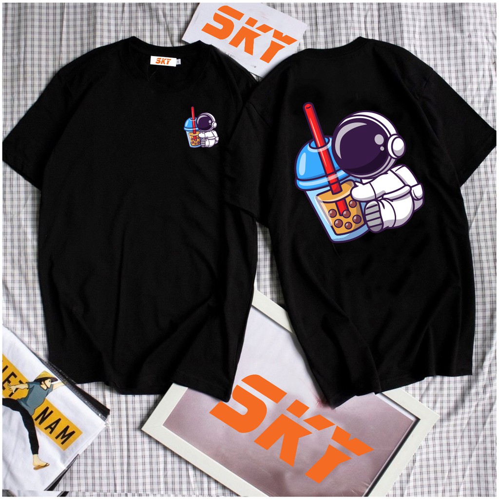 áo thun unisex tay lỡ form rộng, local brand chính hãng giá rẻ PHI HÀNH GIA MILK TEA-SKY TEE