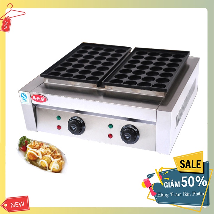 Máy làm bánh bạch tuộc takoyaki đôi 56 lỗ công nghiệp