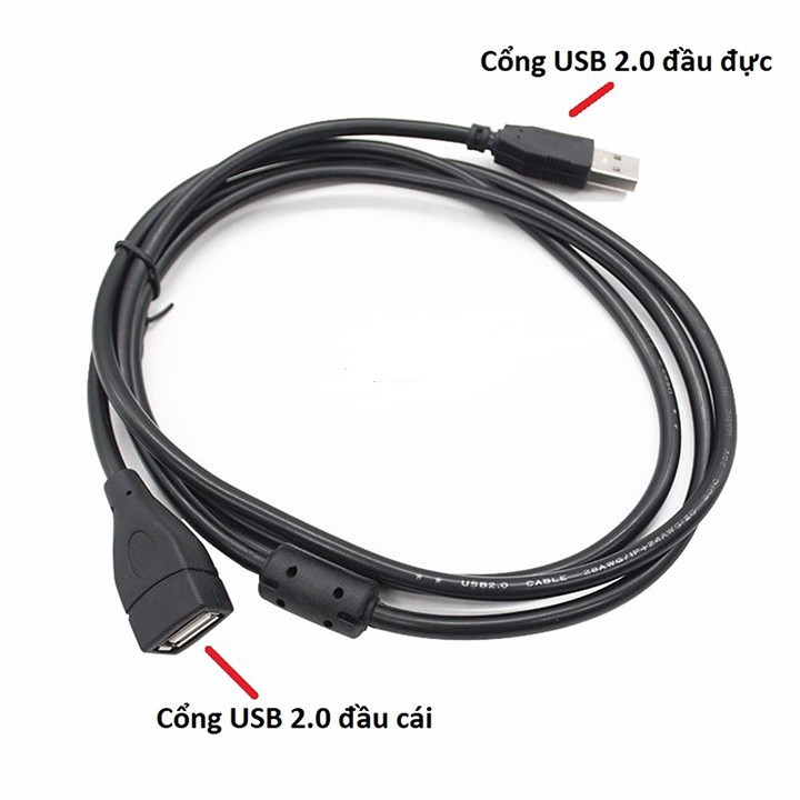 DÂY NỐI DÀI USB CHỐNG NHIỄU - dây 1m5