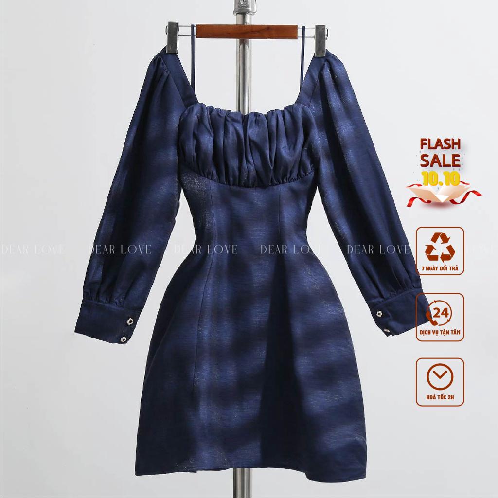Đầm Nữ Dear Love Tay Dài Nhún Ngực Có Túi | Hega Dress