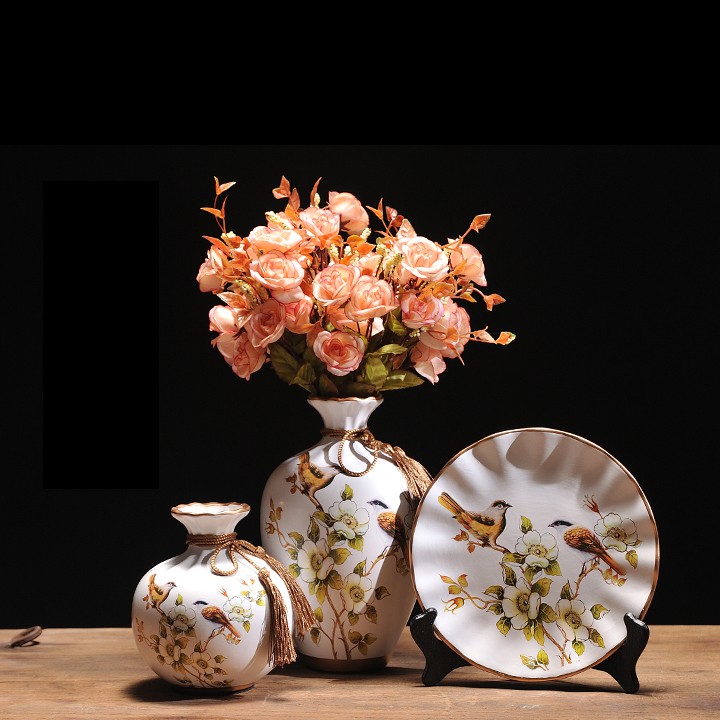 Bộ bình đĩa Decor trang trí 3 món_TE0049