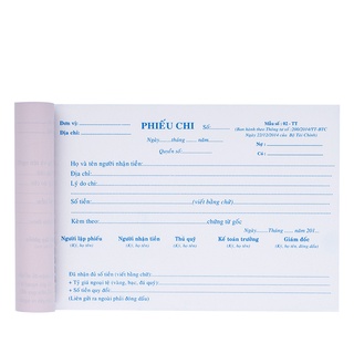 Phiếu chi A5 2 liên (13x19cm)