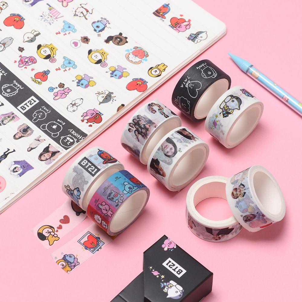PISTA 1 Cuộn Băng Keo BT21 5M BT21 Dùng Trang Trí Thời Trang
