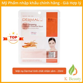 Mặt Nạ Dưỡng Da tinh chất Hồng Sâm - Dermal Red Ginseng Collagen Essence Mask 23g - Hàn Quốc