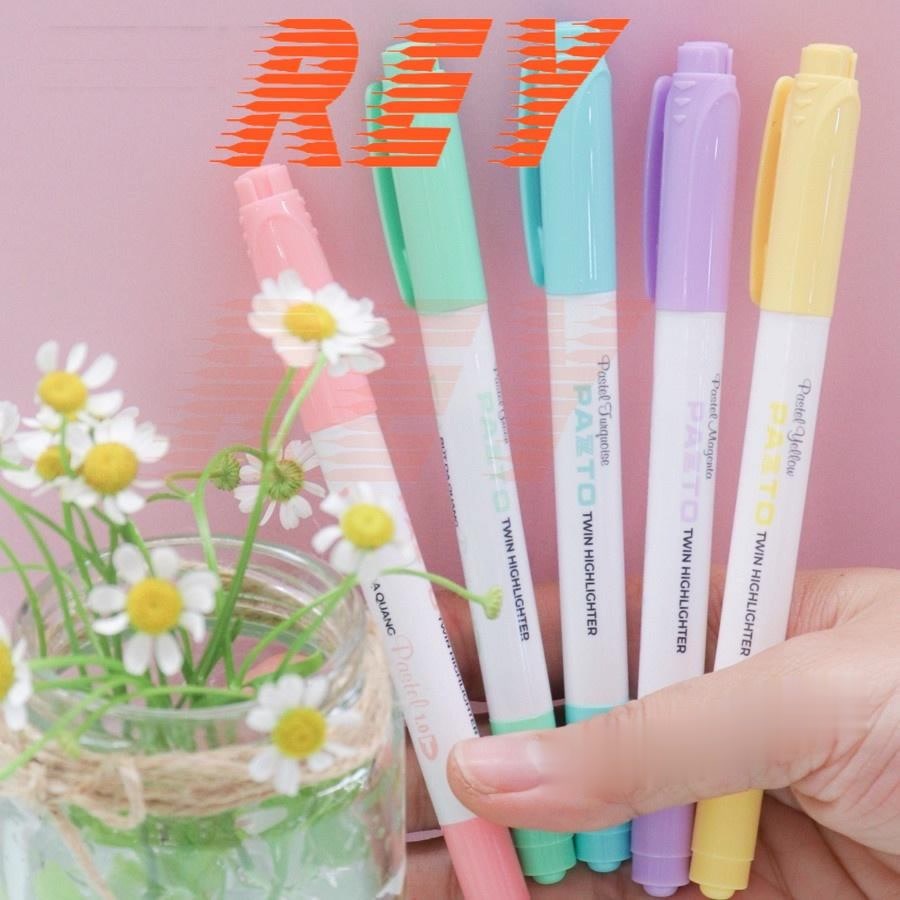 HỘP 5 màu bút dạ quang tông màu pastel nhẹ nhàng HL-016 𝑻𝒉𝒊𝒆̂𝒏 𝑳𝒐𝒏𝒈