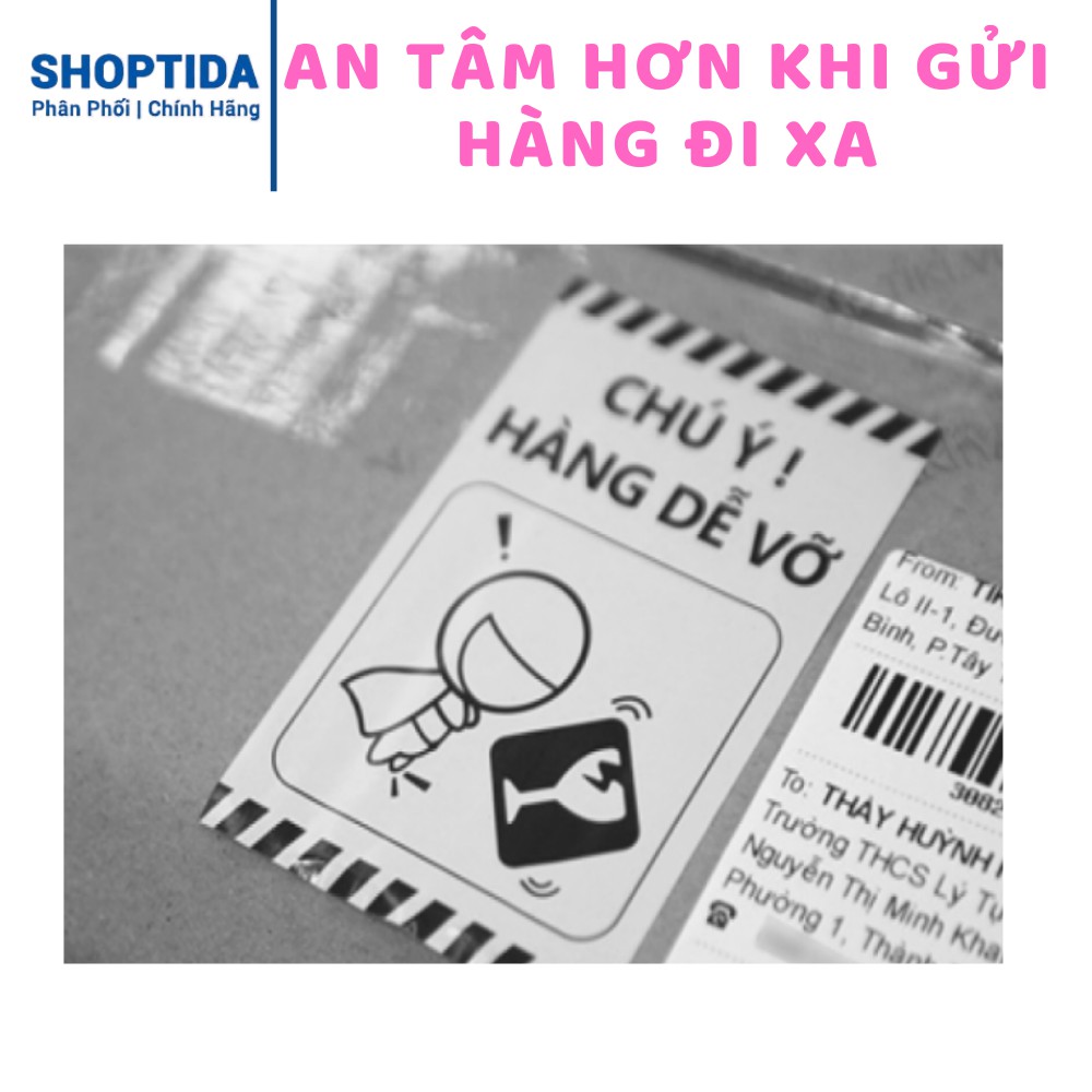 Tem cảnh báo hàng dễ vỡ sticker decal dán in theo yêu cầu in nhiệt Shoptida