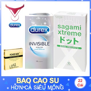[Chính Hãng] Bao cao su Durex Sagami Tăng Khoái Cảm bộ 20 bao BCS