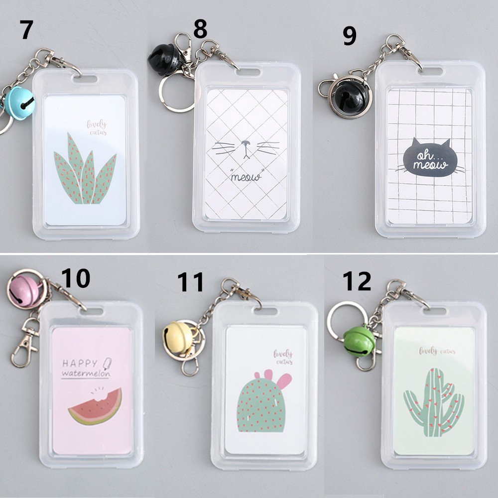 Túi Đựng Thẻ Id Bằng Nhựa Có Móc Khóa Dễ Thương Giá Đỡ
