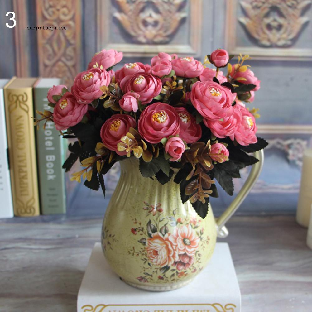 Bó hoa hồng nhân tạo bằng vải xinh xắn dùng trang trí